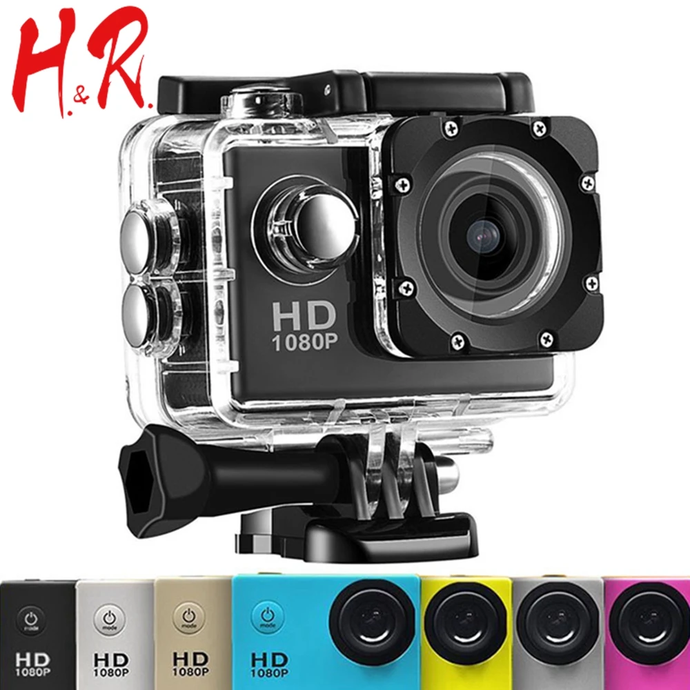 Hangrui Action Camera Ultra HD 1080P 170D Underwater Waterproof Helmet Video Recording Cameras Sport Cam For diving Hiking | Электроника