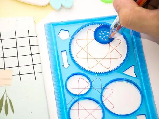 2 шт. Spirograph игрушки для рисования набор блокирующиеся зубчатые колеса для рисования аксессуары для рисования креативная развивающая игрушка Spirograph s GYH