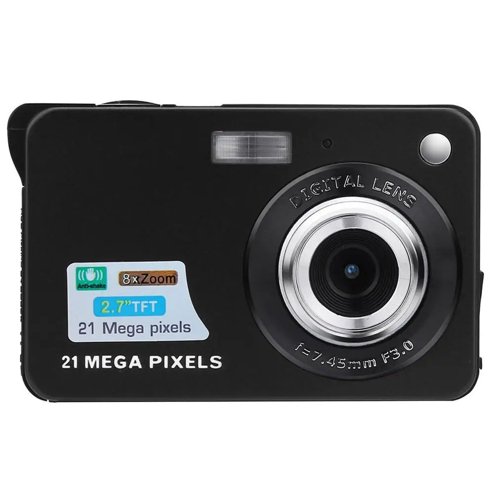 

Digital Camera 2019 2.7HD Screen Digital Camera 21MP Anti-Shake Face Detection Camcorder Black white