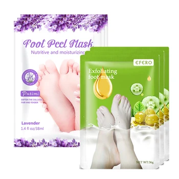 

PUTIMI 2Pack=4Pcs Exfoliating Foot Mask Remove Dead Skin Smooth Foot Peel Mask for Legs Feet Socks for Pedicure Foot Mask