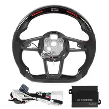Bujes de volante de fibra de carbono para coche, luces LED de cambio de pantalla para Audi R8 MK2 TT/ TTS/TTRS MK3 2015 + automóviles