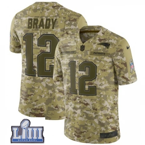 Мужская футболка из Новой Англии Tom Brady Patriots Super Bowl LIII Bound camo