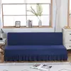 Solid Color Series Sofa Cover With Skirt Edge For Folding Sofa Cover Without Armrest All-inclusive Elastic Slipcover Protector 4