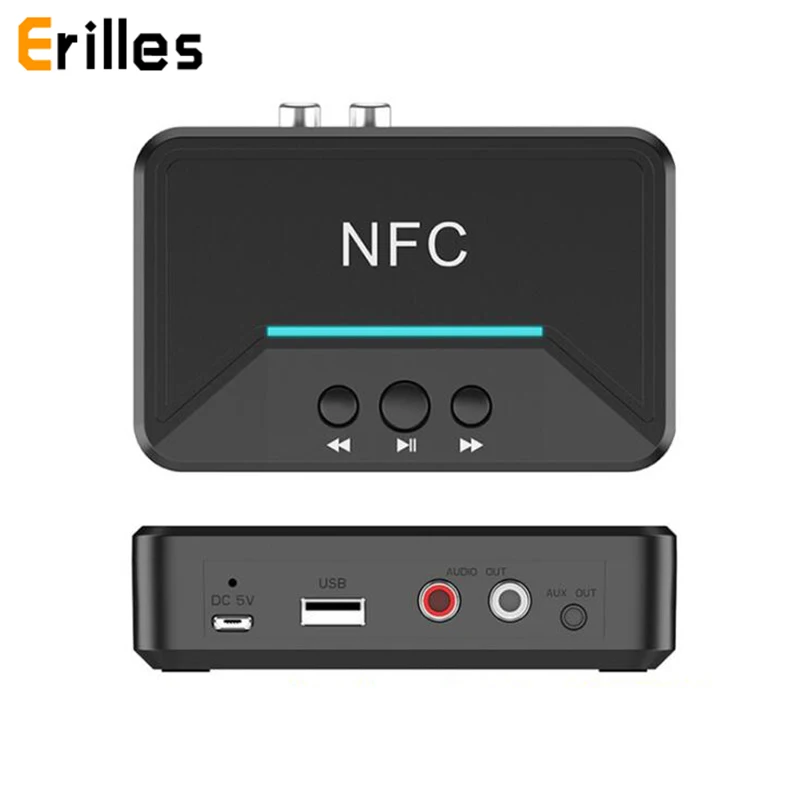 Новый Bluetooth 5 0 приемник адаптер NFC Play 3 мм RCA аудио AUX Выход беспроводной стерео