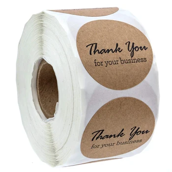 

1 Inch Round Kraft Thank You For Your Business Stickers/500 Labels Per Roll