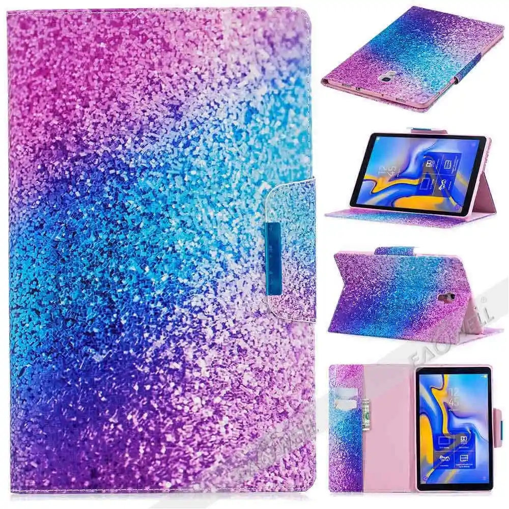 

Auto Sleep Wake Smart Cover PU Leather Flip Stand Case Printed Tablet Case For Samsung Galaxy Tab A 10.5 2018 SM-T590 T595 T597