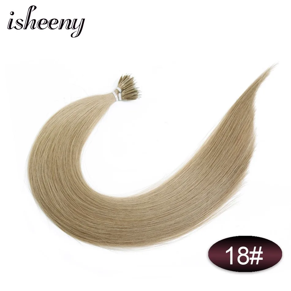 #18 Isheeny 1" 18" 2" волосы Remy для наращивания с микро-бусинами в нано кольцах человеческие волосы прямые 9 цветов блонд европейские волосы - Цвет: #18