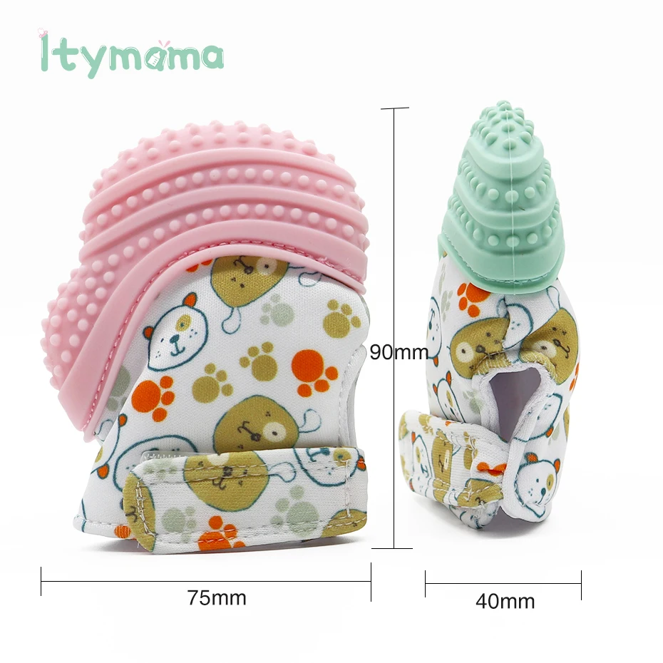 Itymama Детские Силиконовые варежки, Прорезыватель для зубов, перчатка, звук, Прорезыватель для зубов для новорожденных, жевательные варежки для кормления, прорезыватель, натуральные игрушки-"пальцы"