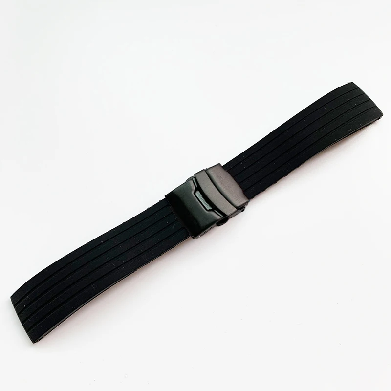 Red Waterproof Silicone Sport Strap with Folding Buckle - Men's Replacement Watch Band Accessories