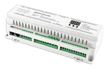

BC-640-DIN 40CH DIN Rail high Power DMX512 constant voltage decoder DMX512/8 bit/16 bit selectable Multifunction