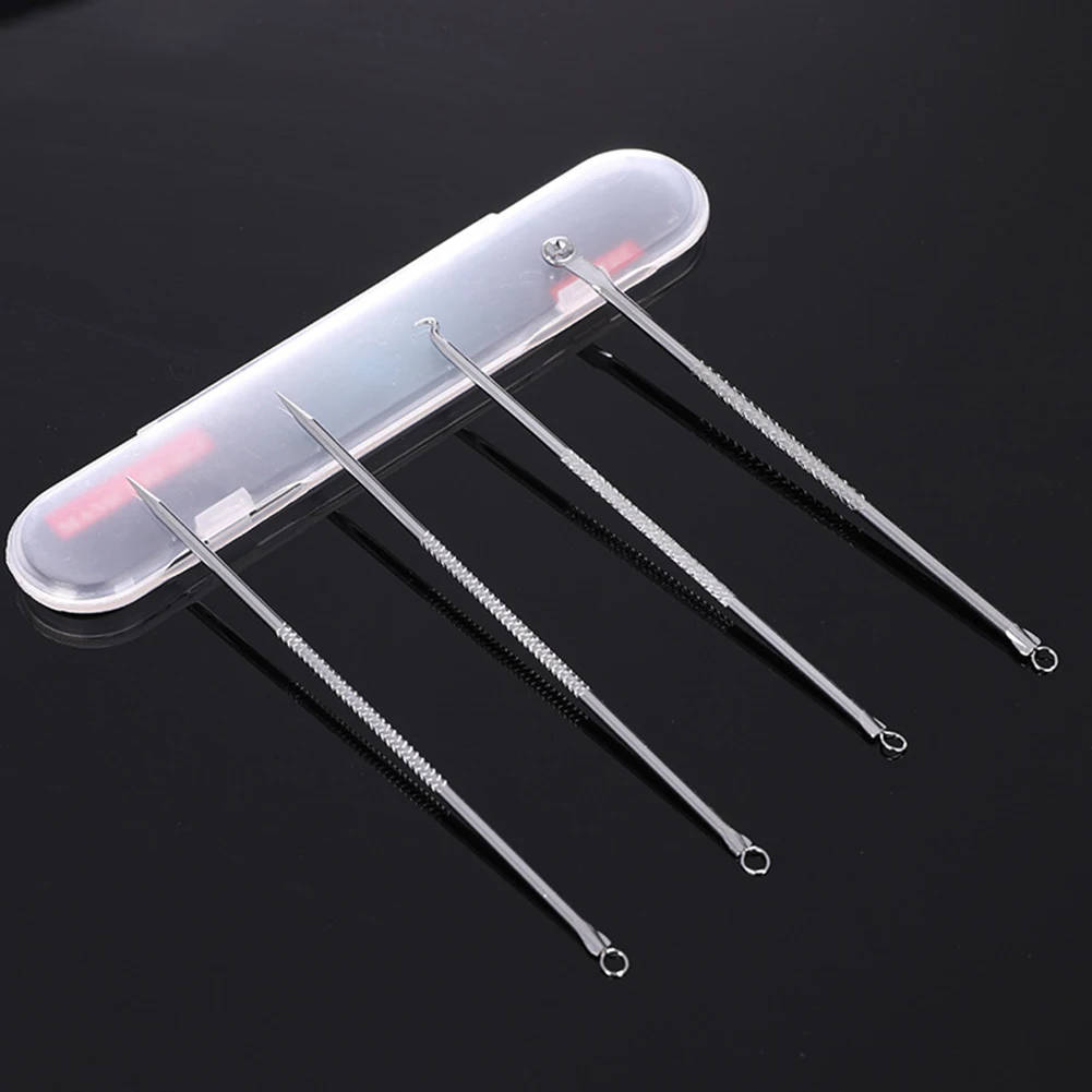 1/4pcs Portable Stainless Steel Pimple Blemish Extractor Acne Removal Needles Blackhead Remover Women Skin Care Tools