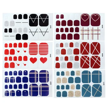 

12 Sheets Toenail Sticker Fake Toenails Full Cover Nail False Nail Fake Toenail Sticker Toenail Patch Manicure Decoration (6 Pat