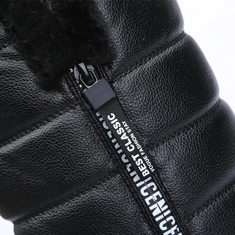 Winter Mid Calf Snow Boots lining Plush Women High Heels Thick Bottom Shoes Woman Height Increacsing High Tube Boots WB068