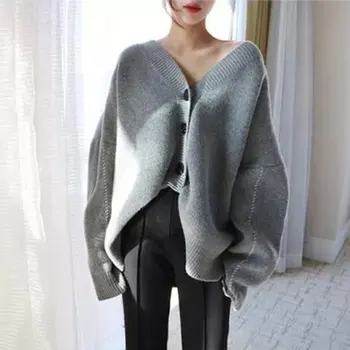 

2020 Autumn Winter Korea Loose Plus Size Knitting Open Stitch Sexy Batwing Sleeve cashmere Sweater Women Cardigans Drop Shipping