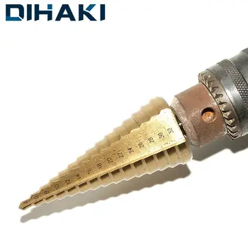 

1PCS Step Drill Bit Cone Hole Cutter 4-32 mm HSS Core Drill Bit Hex Shrank Carpentry Tool Wood Cutter Drilling Machine Part