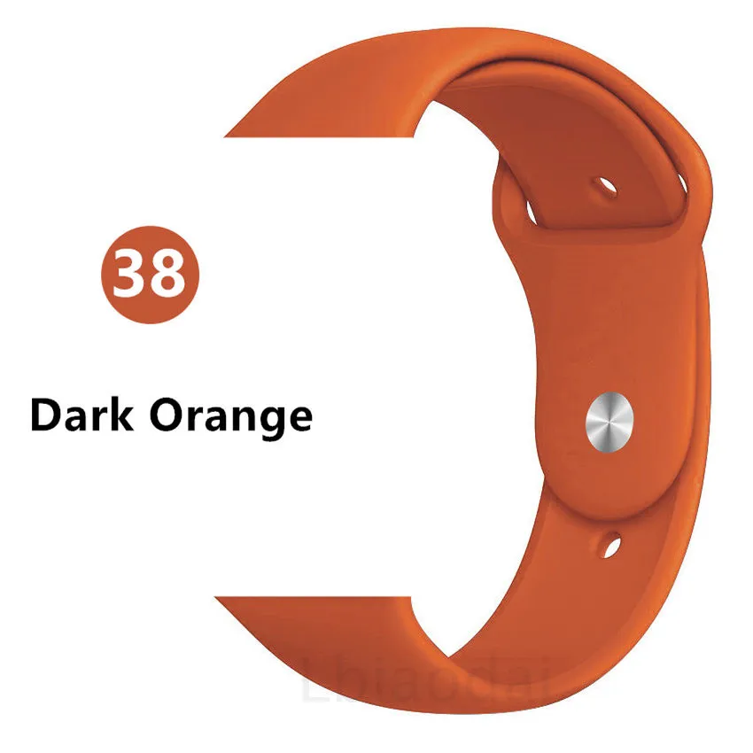 Силиконовый ремешок для Apple Watch 44 мм/40 мм ремешок для часов correa iwatch 38 мм 42 мм спортивный браслет резиновый ремешок для часов для Apple Watch 5 4 3 2 1 - Цвет ремешка: Dark orange