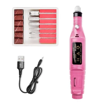

Electric Nail Polisher USB Powered Nail Polisher Set Pen Type Manicure Nail Polishing Drill Bit Polishing Set @ME88