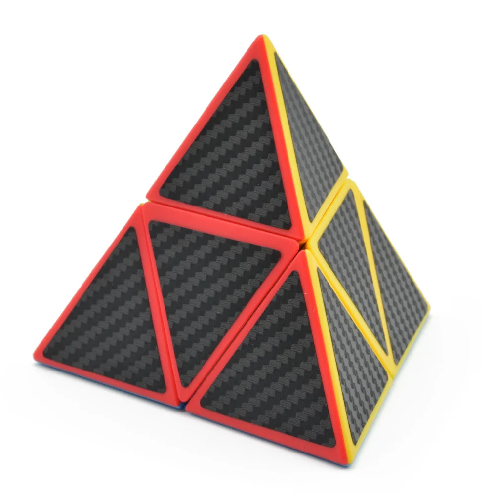 [Музыкальные вечерние пирамиды из углеродного волокна второго заказа] 2 формы гладкого углеродного волокна треугольный Кубик Рубика обучающая игрушка