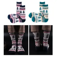 2 пары японских мужских Хлопковых Носков Харадзюку с геометрическими полосками, этническим принтом сосны, Осенние повседневные длинные носки до середины икры
