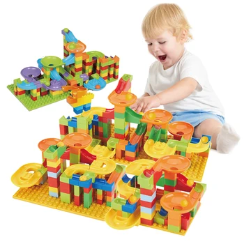 

New 79-360Pcs Marble Race Compatible Building Blocks Toys Funnel Slide Big Building Brick Run Maze Balls Toys Gifts