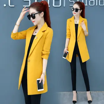 

Jacket Women's spring and autumn Blazer 2020 new Korean version waist closing temperament slim middle long net red small