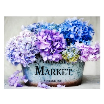 

DIY diamond painting Hydrangea 5D diamond cross stitch square rhinestones unfinished full diamond embroidery flower picture