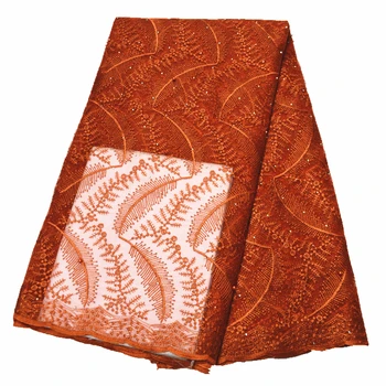 

5yards lace fabric african tulle lace with stones nigerian 2020 new high quality for women dress lace fabric