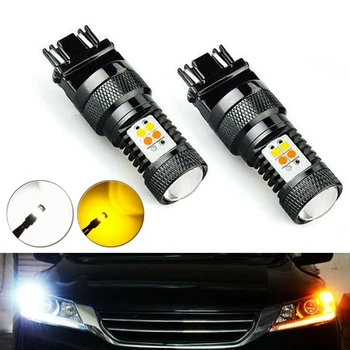 

Amber/White LED Bulbs Switchback 100W 3157 4157NA 3155 4057 Lamp Auto 2pcs
