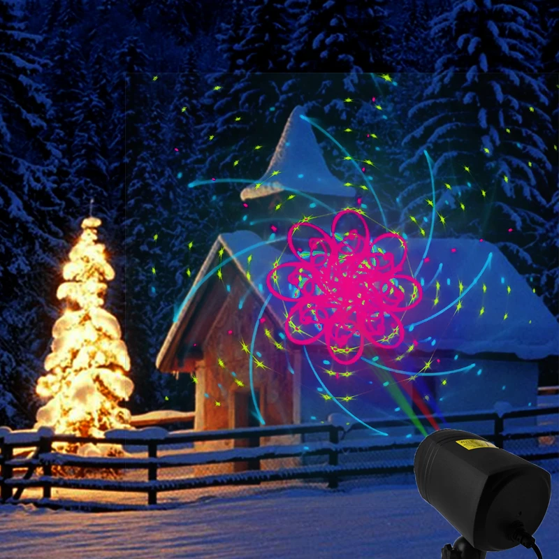 Christmas Sky Star Laser Projector Lights Showers 24 Patterns Effect Remote Moving Waterproof Outdoor RGB Garden Lawn Xmas Deco