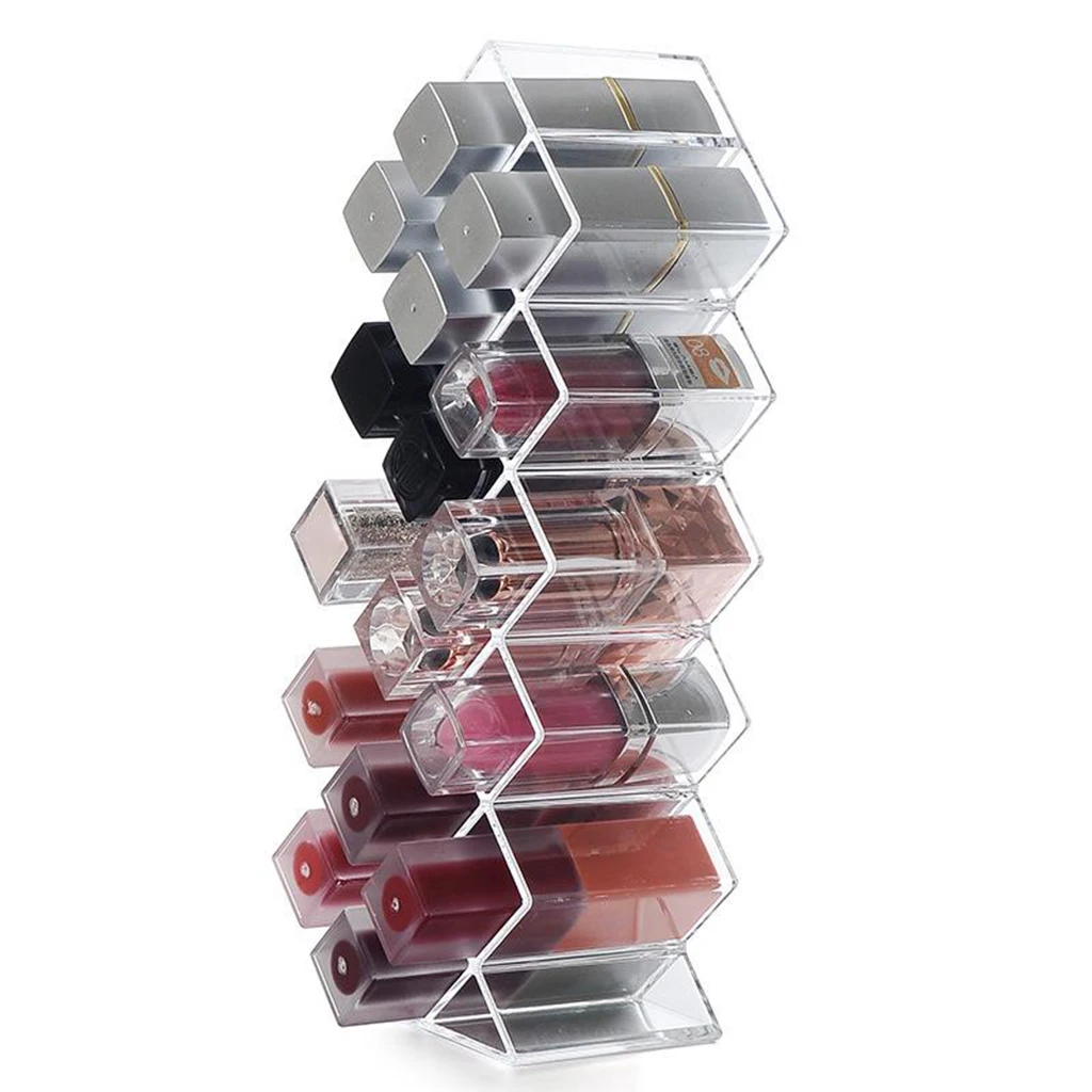 Lipstick Organizer Tower, Lipgloss Storage Holder Stand for 16 Lip Sticks for Makeup Cosmetic Vanity Dresser Display