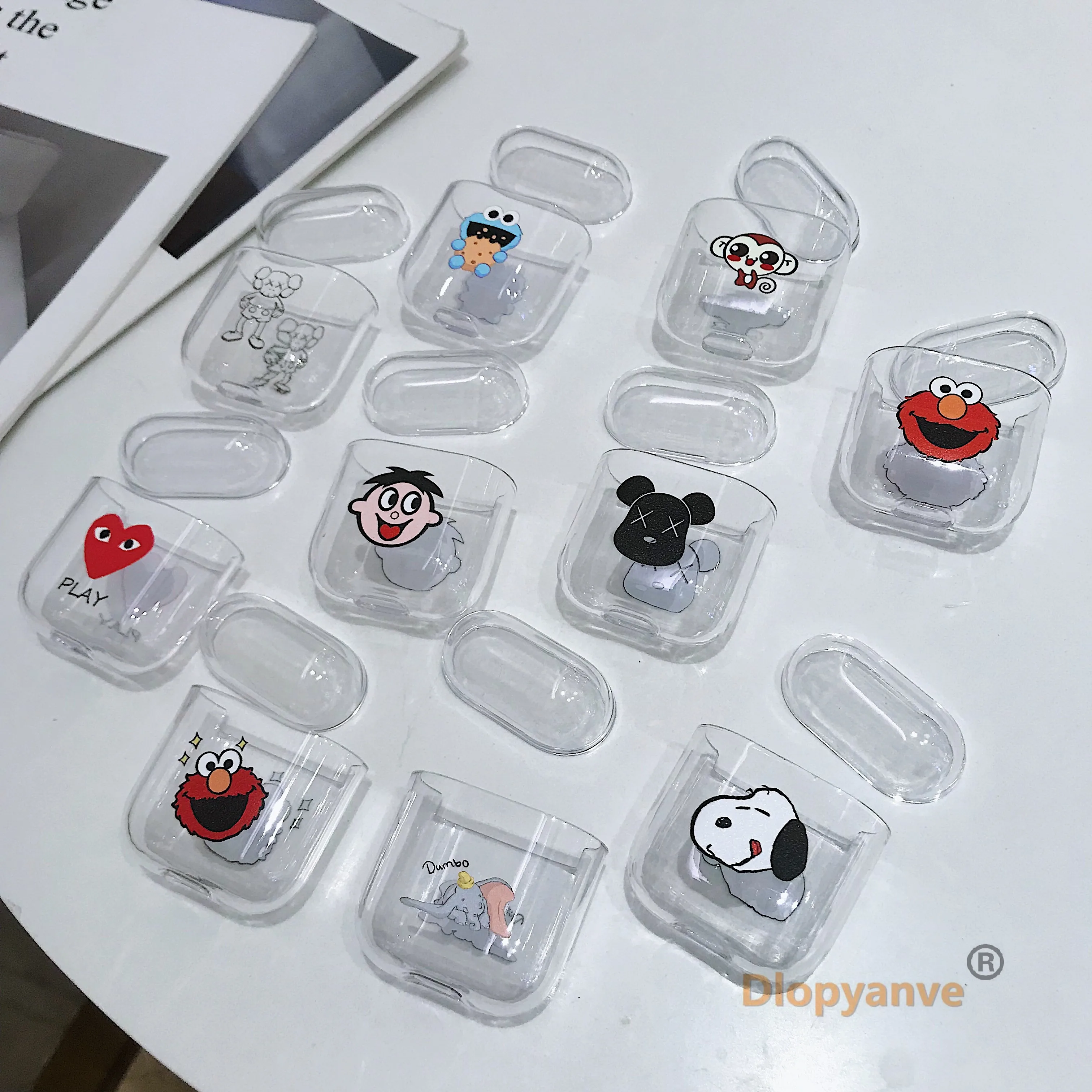 Для Apple AirPods чехол мультфильм Bluetooth наушники защитный Жесткий ПК для Air Pods