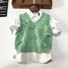 Детский жилет из чистого хлопка в Корейском стиле; жилет с кисточками для девочек; большое количество