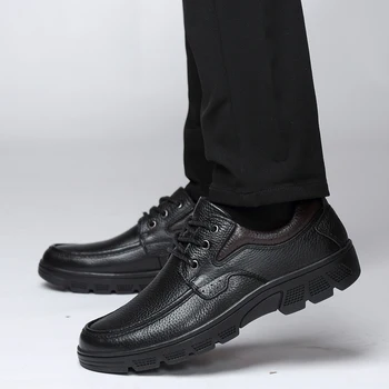 

Fashion Men's Casual Comfortable Lightweight Breathable Men's genuine Leather Shoes Winter Leather Men's Shoes big size 50