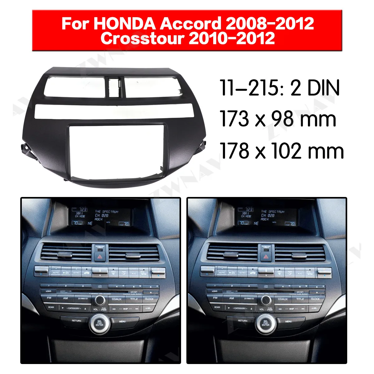 Радио для HONDA Accord 2008-2012/Crosstour 2010-2012 2DIN кронштейн dvd-плеер фасции автомобиля стерео радио установка тире