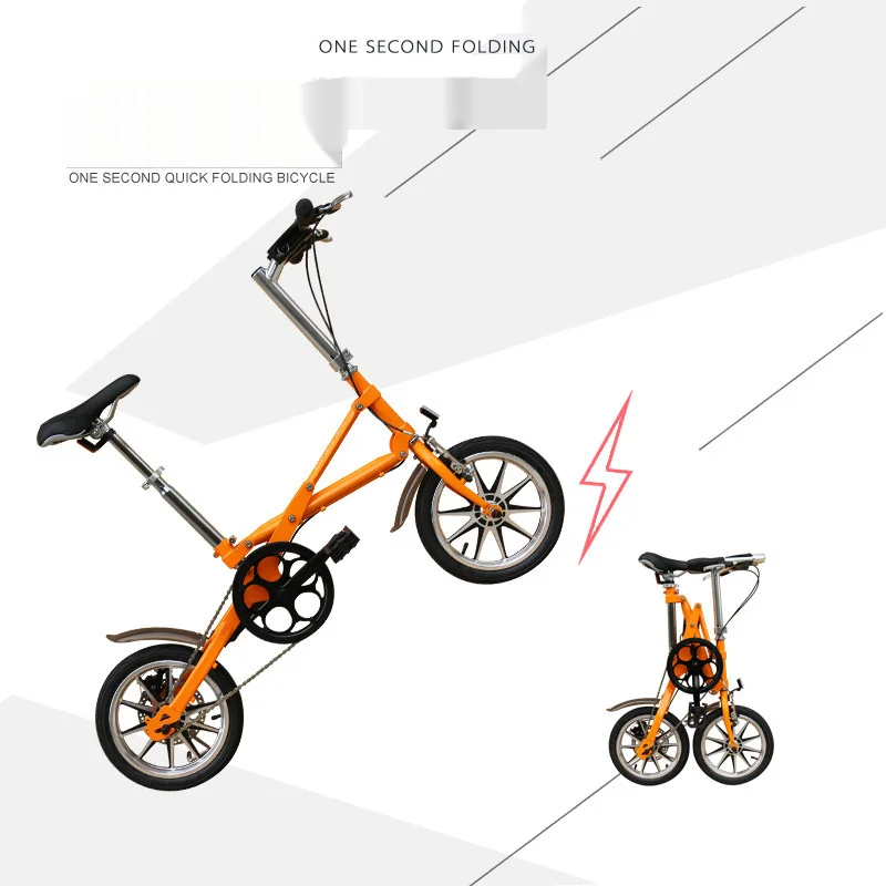 ダブルディスクブレーキ付き14インチ折りたたみ式自転車,1秒ですばやく