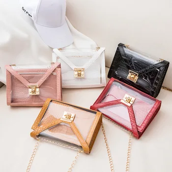 

2020 New Korean Version Transparent Bag Small Square Bag Fashion Jelly Small Bag Shoulder Bag Messenger Bag