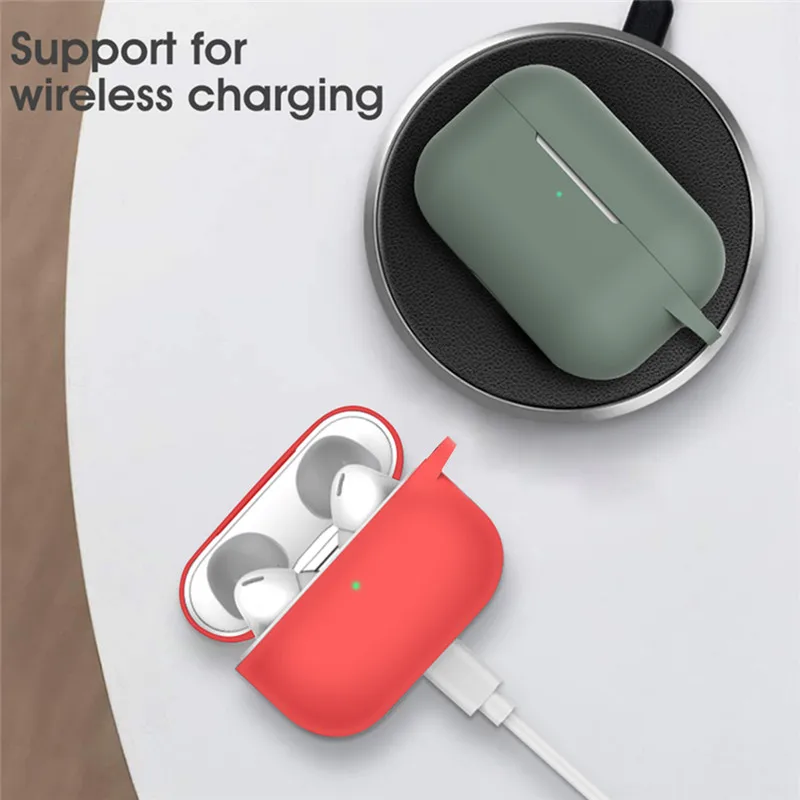 Мягкий силиконовый амортизирующий защитный чехол для AirPods Pro, защитный чехол для беспроводной зарядки