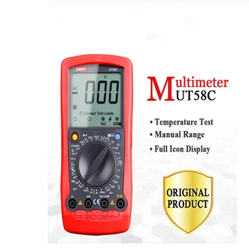 

UNI-T UT58C General Digital Multimeters Full Icon LCD Display Temperature Frequency Capacitance Diode Transistor AC/DC Tester