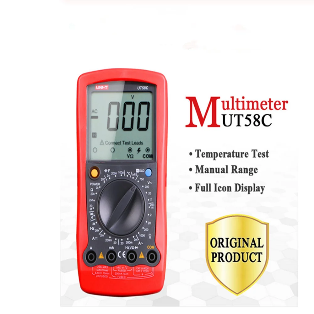 UNI T UT58C общие цифровые мультиметры полный значок ЖК дисплей Температура частота