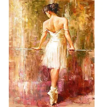 

WONZOM Ballet Girl DIY Framed Oil Painting By Numbers, Coloring By Numbers, Modern Wall Art Picture,Home Decoration 40x50cm