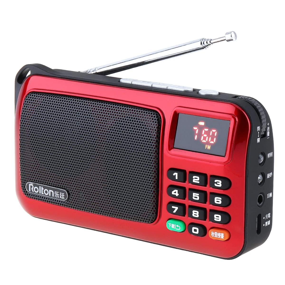 Rolton W405 портативный мини FM радио динамик USB MP3 музыкальный плеер TF карта сабвуфер радио фонарь с светодиодный дисплей