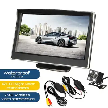 

Car Rear View Camera Wide Degree 5 Inch TFT LCD Color Display Monitor + Waterproof Night Vision Reversing Backup Parking Reverse