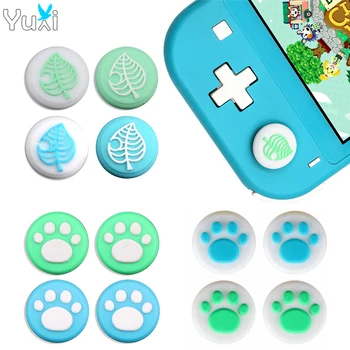

YuXi 4pcs For Nintend Switch Lite Joy Con Silicone Joystick Cap Animal Crossing Analog Thumb Stick Grip For JoyCon Controller