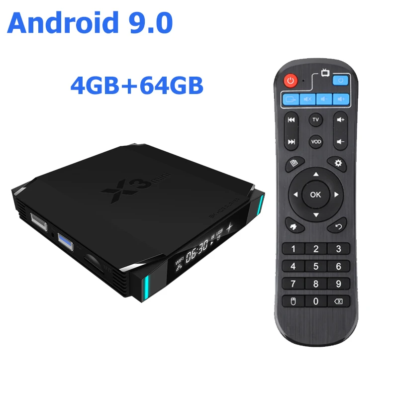 Смарт ТВ приставка X3mini Android 9,0 Amlogic S905X3 2,4G/5G WiFi BT4.2 Netflix медиаплеер IP ТВ приставка pk x96mini h96max - Цвет: 4G 64G