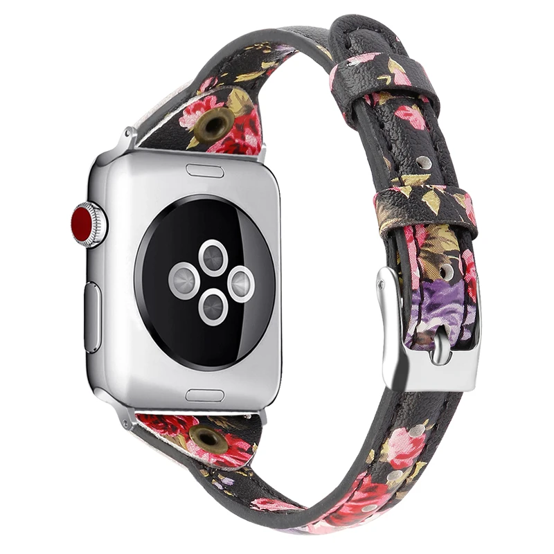 Ремешок для Apple Watch 4 5 iwatch ремешок 44 мм 40 мм 38 мм 42 мм 4 3 высококачественный кожаный Браслет Т-образный ремень с заклепками аксессуары