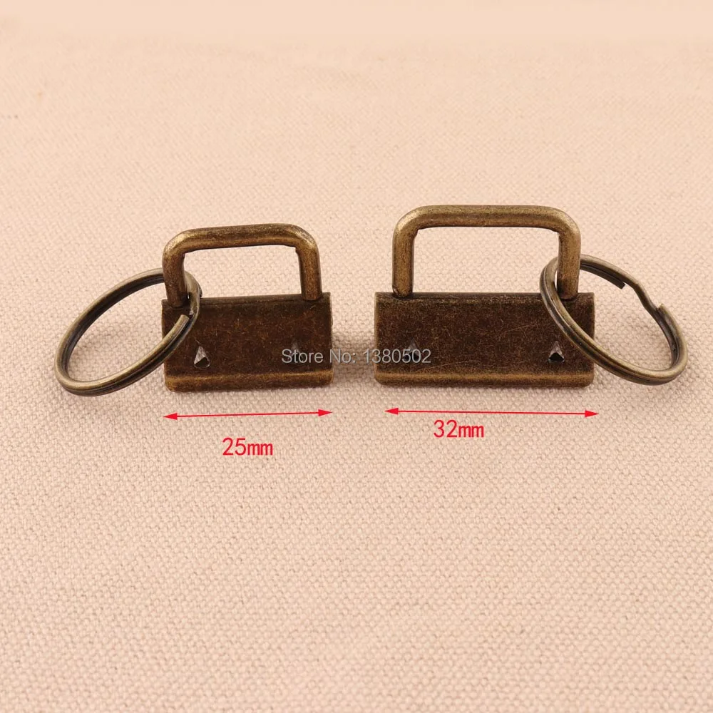 20pcs /lot 25/32mm Key Fob Hardware bronze color with key ring split ring For wristlets with fabric ribbon webbing