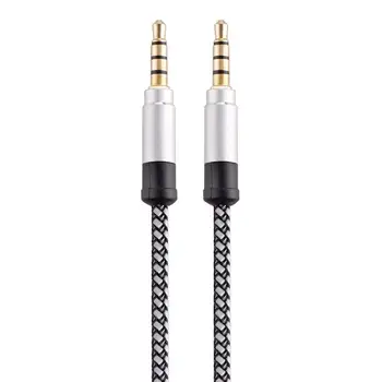 

3.55mm Nylon Braid Headphone Extension Cable 3.5mm Male to Male AUX Cable M/M Audio Stereo Extender Cord