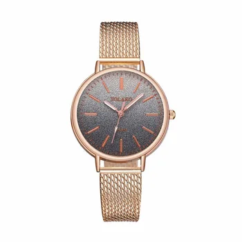 

Two-color bright pink women's watch PVC material mesh belt watch fashion personality luxury brand quartz watch womens watches