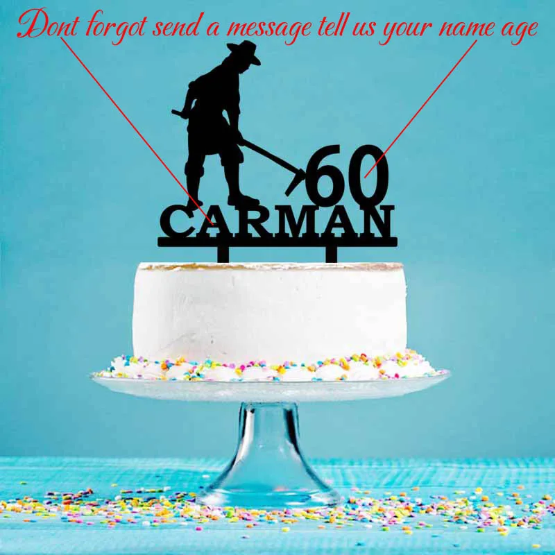 Personalized Farmer S Cake Topper Custom Name Age Farmer Hoeing Silhouettes Cake Topper For Father S Birthday Cake Decor Yc154 Cake Decorating Supplies Aliexpress