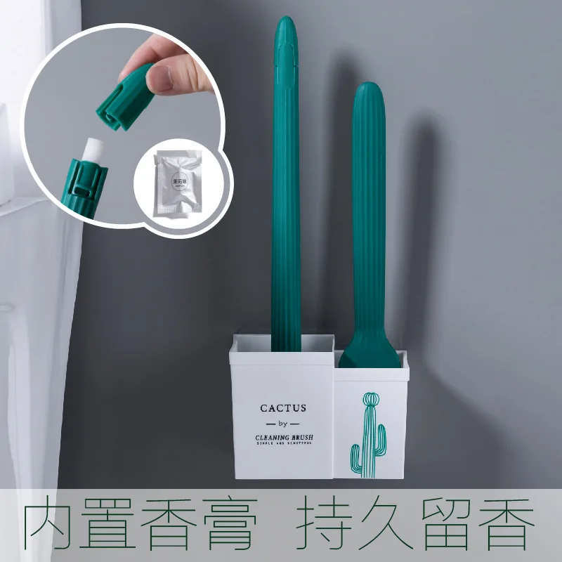 

Toilet Brush No Dead Wash Toilet Brush Long Handle Soft Bristle Wall Mounted Household Toilet Cleaning Tape Fragrance Set